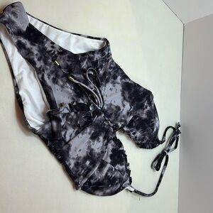 Black and Grey Tie Dye One Piece